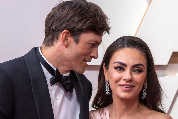 Ashton Kutcher und Mila Kunis bei den diesjährigen Oscars. / Source: imago/Agencia EFE