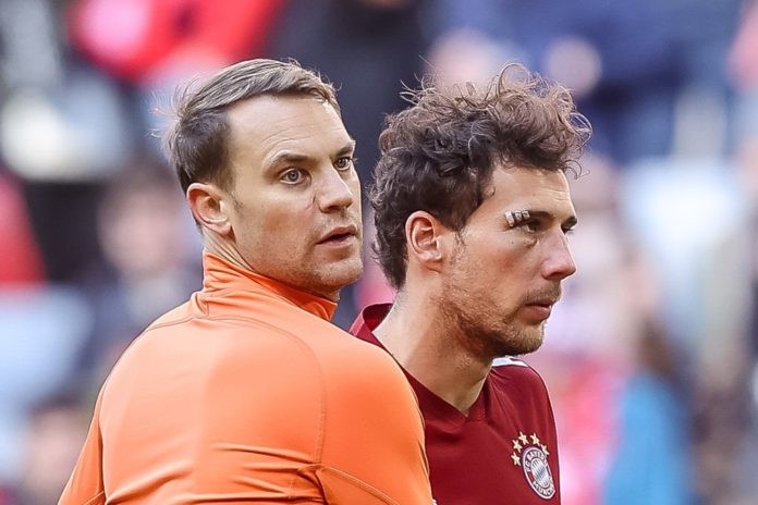 Manuel Neuer und Leon Goretzka positiv auf Corona getestet Sowohl Manuel Neuer (l.) als auch Leon Goretzka haben sich mit dem Coronavirus infiziert. / Source: Roland Krivec/vi/DeFodi Images via Getty Images