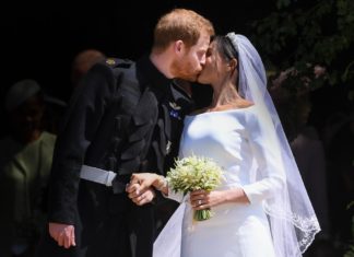 Hochzeitstag für Meghan und Harry: Das ist ihre Liebesgeschichte Prinz Harry und Herzogin Meghan an ihrem Hochzeitstag im Mai 2018. / Source: LNP/ddp/Sipa USA