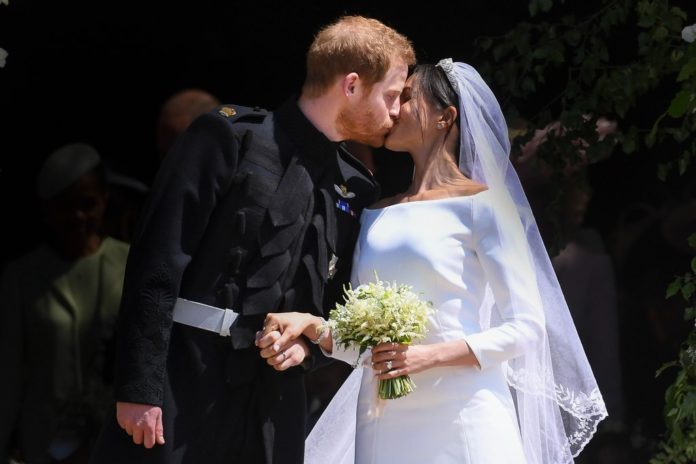 Prinz Harry und Herzogin Meghan an ihrem Hochzeitstag im Mai 2018. / Source: LNP/ddp/Sipa USA