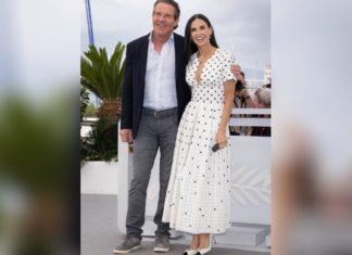 Demi Moore im Polka-Dot-Kleid in Cannes Demi Moore mit Dennis Quaid beim "The Substance"-Fototermin in Cannes. / Source: imago/ABACAPRESS