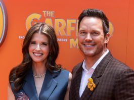 Schickes Duo: Katherine Schwarzenegger begleitete ihren Mann Chris Pratt zur Premiere von "Garfield - Eine extra Portion Abenteuer" am 19. Mai in Hollywood. In den deutschen Kinos läuft der Film bereits seit 9. Mai. / Source: Corine Solberg/ddp/Sipa USA