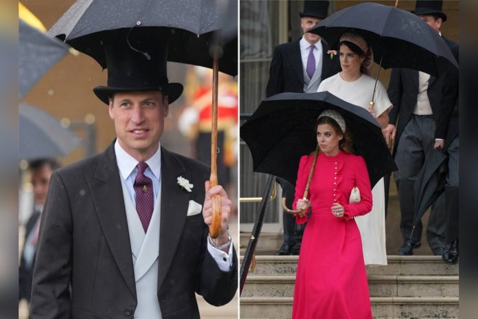 Prinz William, Prinzessin Beatrice und Prinzessin Eugenie auf der Gartenparty. / Source: imago images/Spotlight Royal / imago images/Spotlight Royal