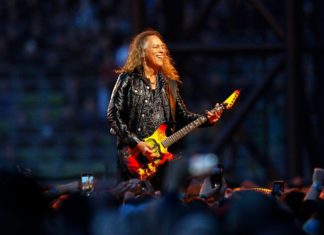 Metallica in München: Bayrische Fans bekommen eigenen Song Kirk Hammett beim Metallica-Konzert. / Source: Mark Wieland/Getty Images