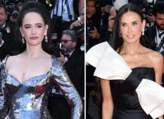 Eva Green, Demi Moore und mehr: Letzte Glamour-Auftritte in Cannes Eva Green (l.) bot einen statuenhaften Anblick, Demi Moore kam mit XXL-Schleife. / Source: imago/ABACAPRESS / imago/ABACAPRESS
