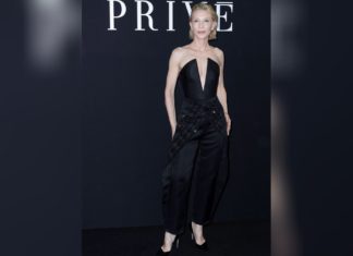 Extrem tiefer Ausschnitt: Cate Blanchett präsentiert Glamour-Jumpsuit Cate Blanchett bei der Paris Fashion Week. / Source: imago/Bestimage