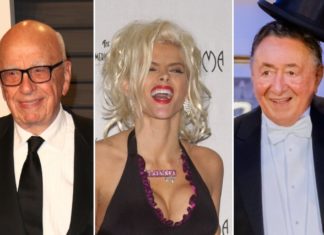 Rupert Murdoch und Co.: Stars, die im hohen Alter geheiratet haben Bei den Hochzeiten von Rupert Murdoch, Anna Nicole Smith und Richard Lugner (v.l.n.r.) war einer der Ehepartner älter als 85. / Source: Byron Purvis/AdMedia/ImageCollect/imago images/SEPA.Media/Featureflash Photo Agency/Shutterstock.com