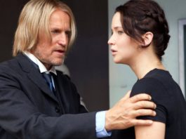 Woody Harrelson und Jennifer Lawrence in "Die Tribute von Panem - The Hunger Games". / Source: imago images/Everett Collection/Murray Close Lionsgate