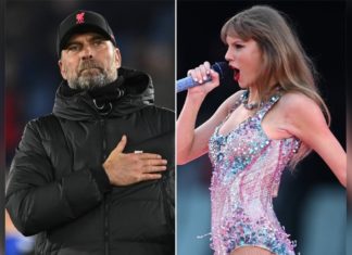 Für Taylor Swift: Jürgen Klopp wieder im Anfield-Stadion in Liverpool Jürgen Klopp ist bereit für Taylor Swift. / Source: imago images/News Images / imago/AAP