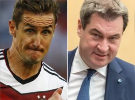 Miroslav Klose (l.) trainiert jetzt den 1.FC Nürnberg, Markus Söder freut sich. / Source: photocosmos1/Shutterstock.com / AGIF/Shutterstock