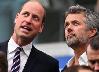 England vs. Dänemark: Prinz William und König Frederik bei EM-Spiel Prinz William und König Frederik X. beim Vorrundenspiel Dänemark gegen England. / Source: KIRILL KUDRYAVTSEV/AFP via Getty Images