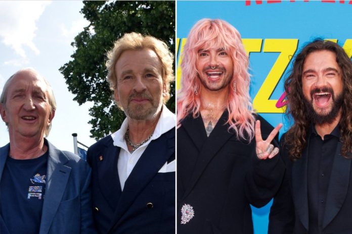 Mike Krüger und Thomas Gottschalk finden, Bill und Tom Kaulitz (v.l.n.r.) meckern zu viel. / Source: IMAGO/Manfred Siebinger / IMAGO/Eventpress