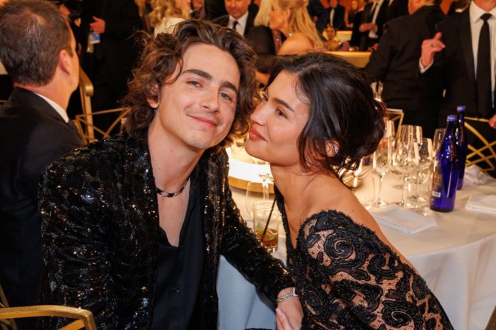 Timothée Chalamet und Kylie Jenner bei den Golden Globes im Januar. / Source: Christopher Polk/Golden Globes 2024