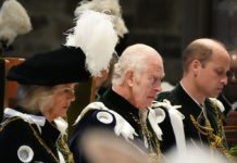 König Charles nimmt Königin Camilla in den Distelorden auf Königin Camilla, König Charles und Thronfolger Prinz William am Mittwoch in Edinburgh. / Source: Andrew Milligan - WPA Pool/Getty Images