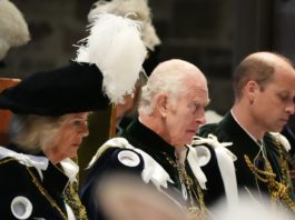 Königin Camilla, König Charles und Thronfolger Prinz William am Mittwoch in Edinburgh. / Source: Andrew Milligan - WPA Pool/Getty Images
